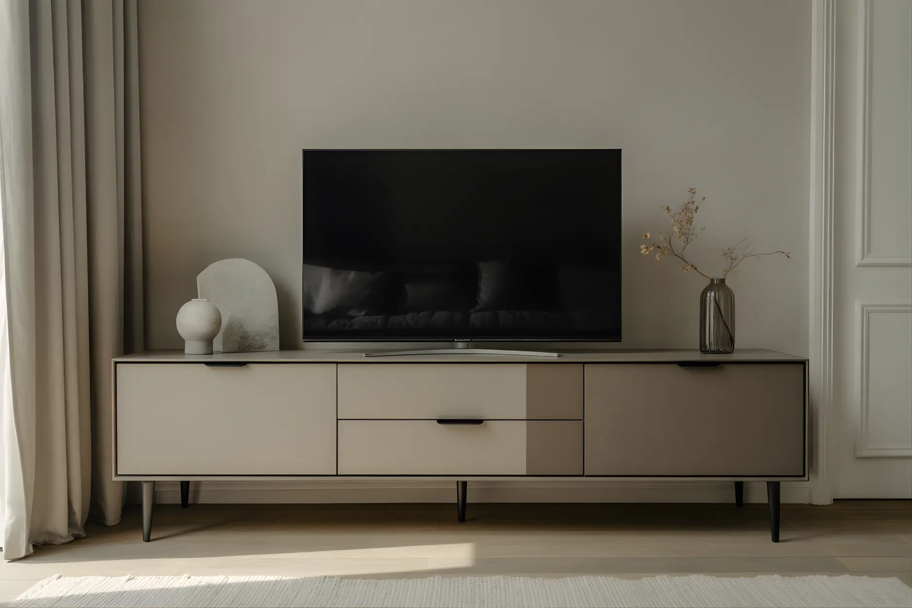 Contemporary Minimalism TV Unit Design For Hall