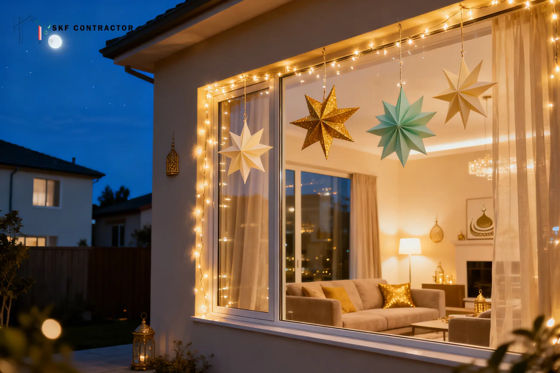 Decorate Windows with Hanging Lights