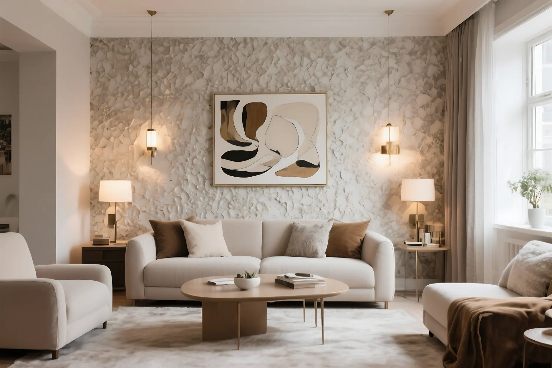 Living Room with Feature wall