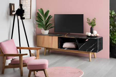 Black Marble TV Unit