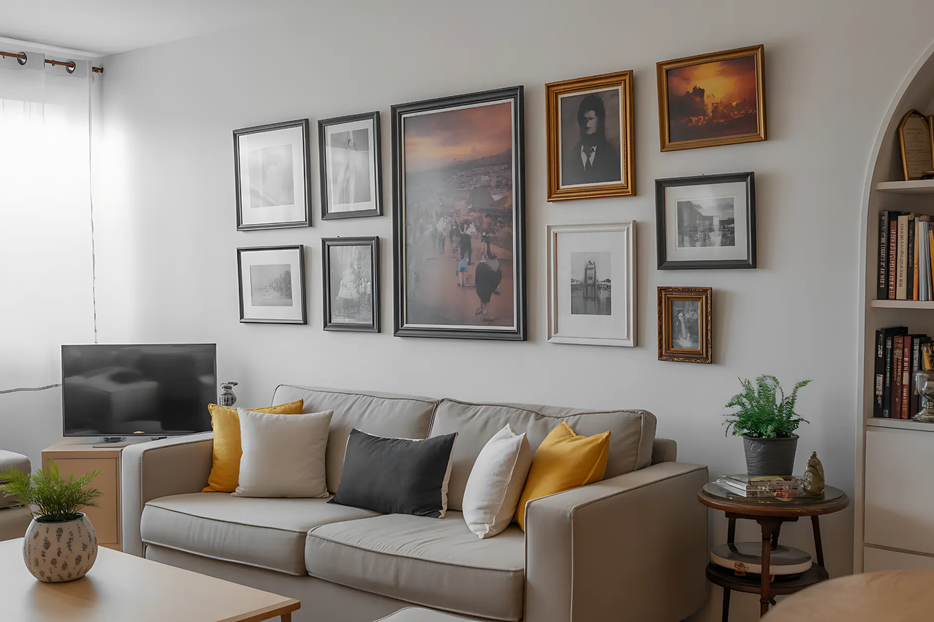 Display Personal Art in Living room wall