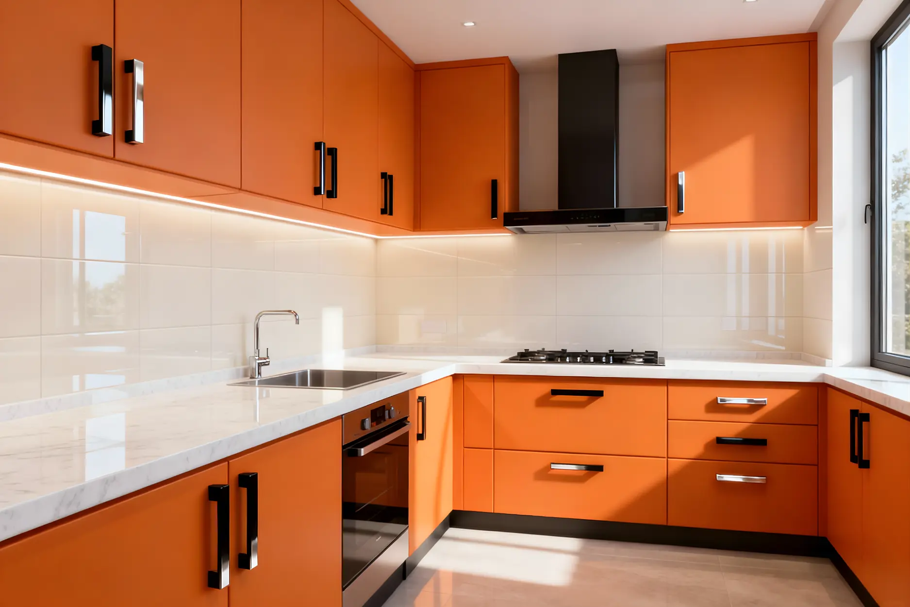 Use orange to brighten up your space and add visual intrigue