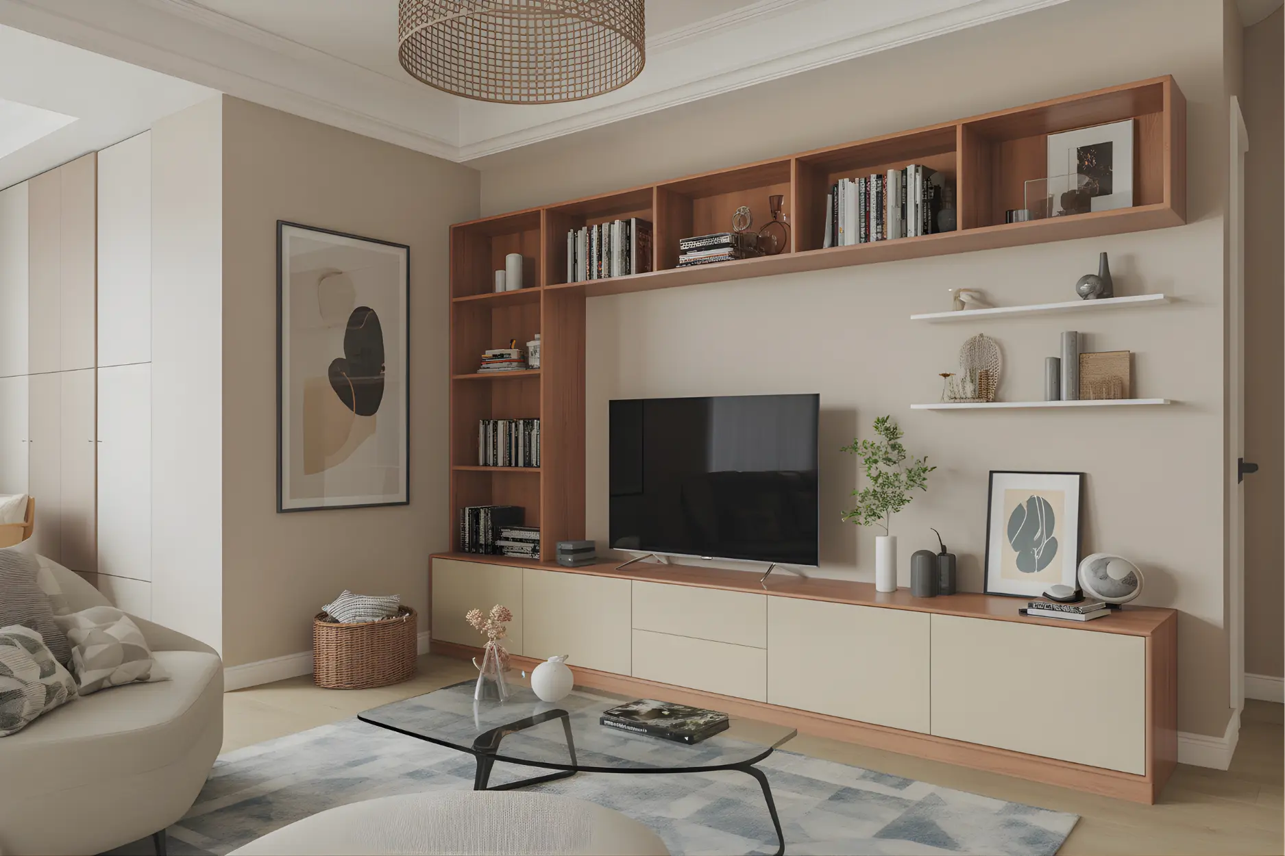 Living Room with Smart Storage