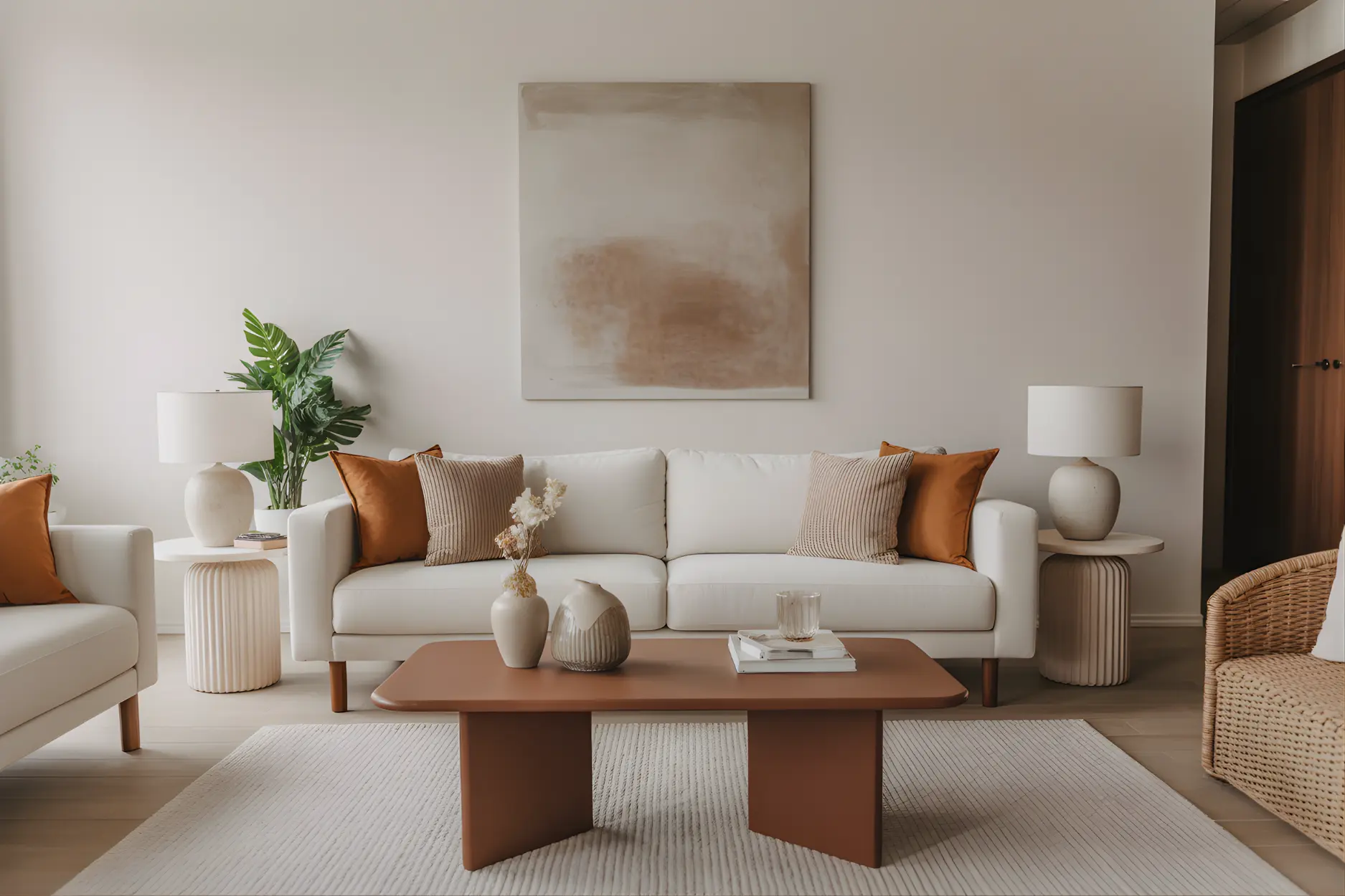 White and Brown Combination Furniture