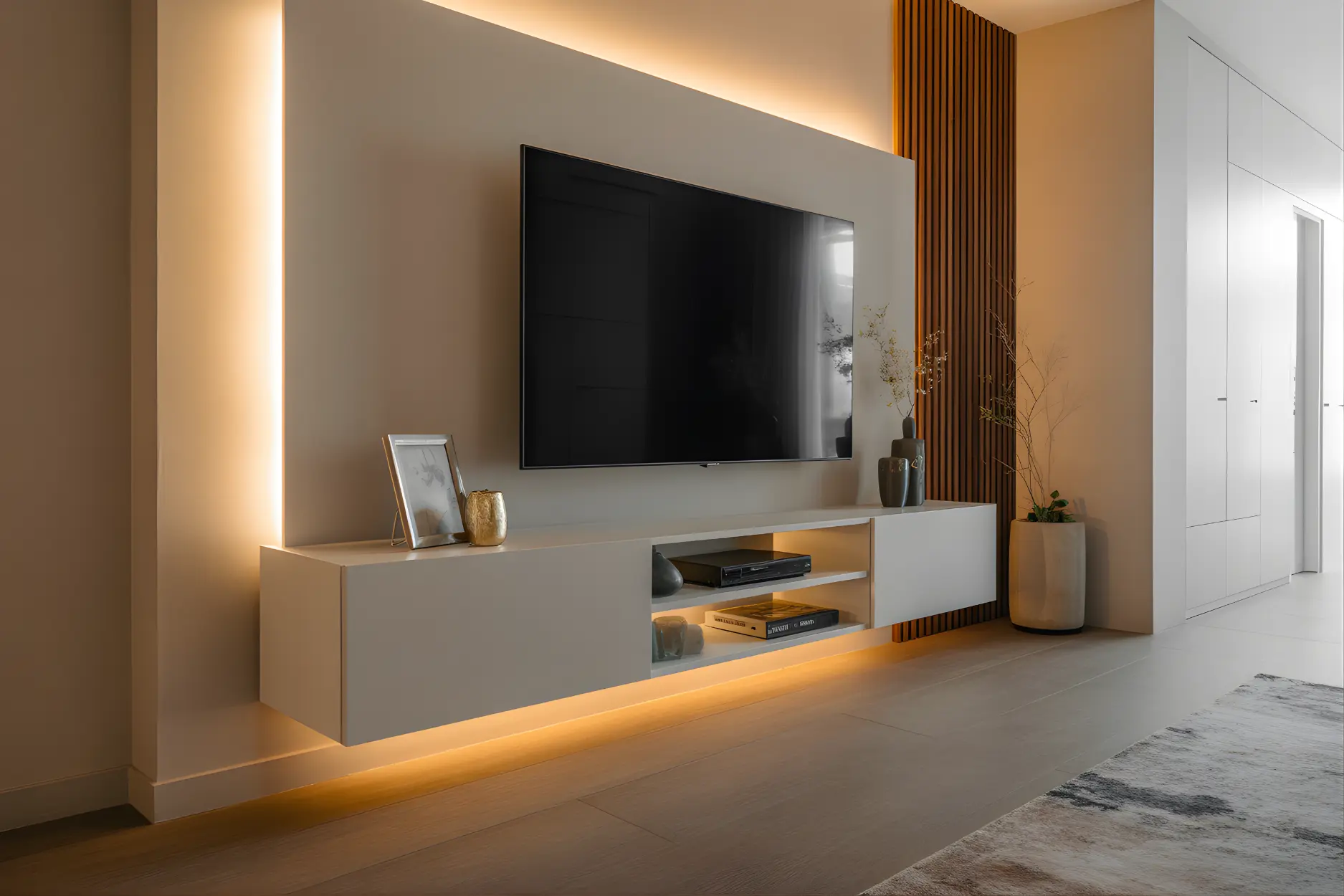 TV Unit Design: Wall-Mounted Elegance