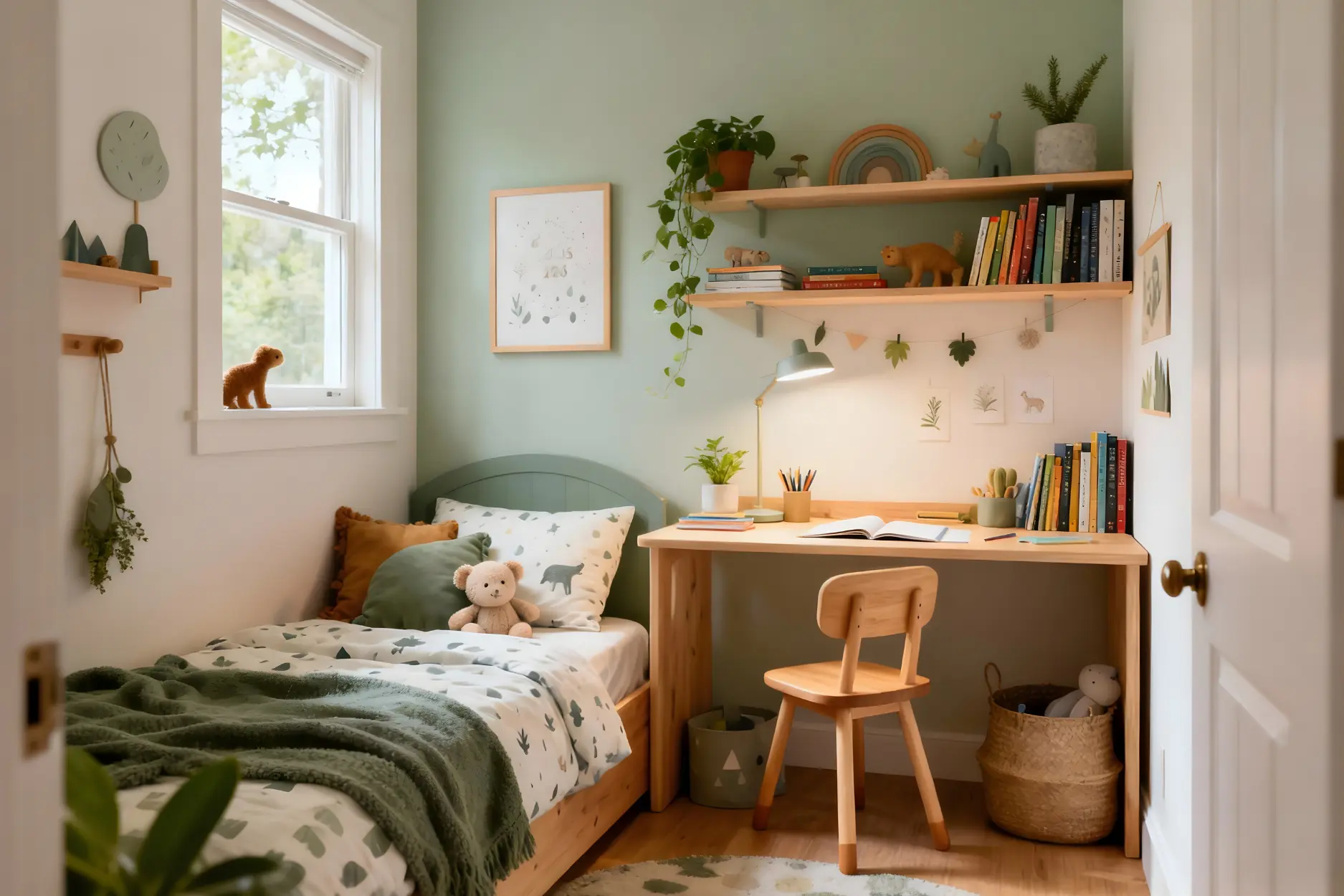 Kids Bedroom in Saga Green