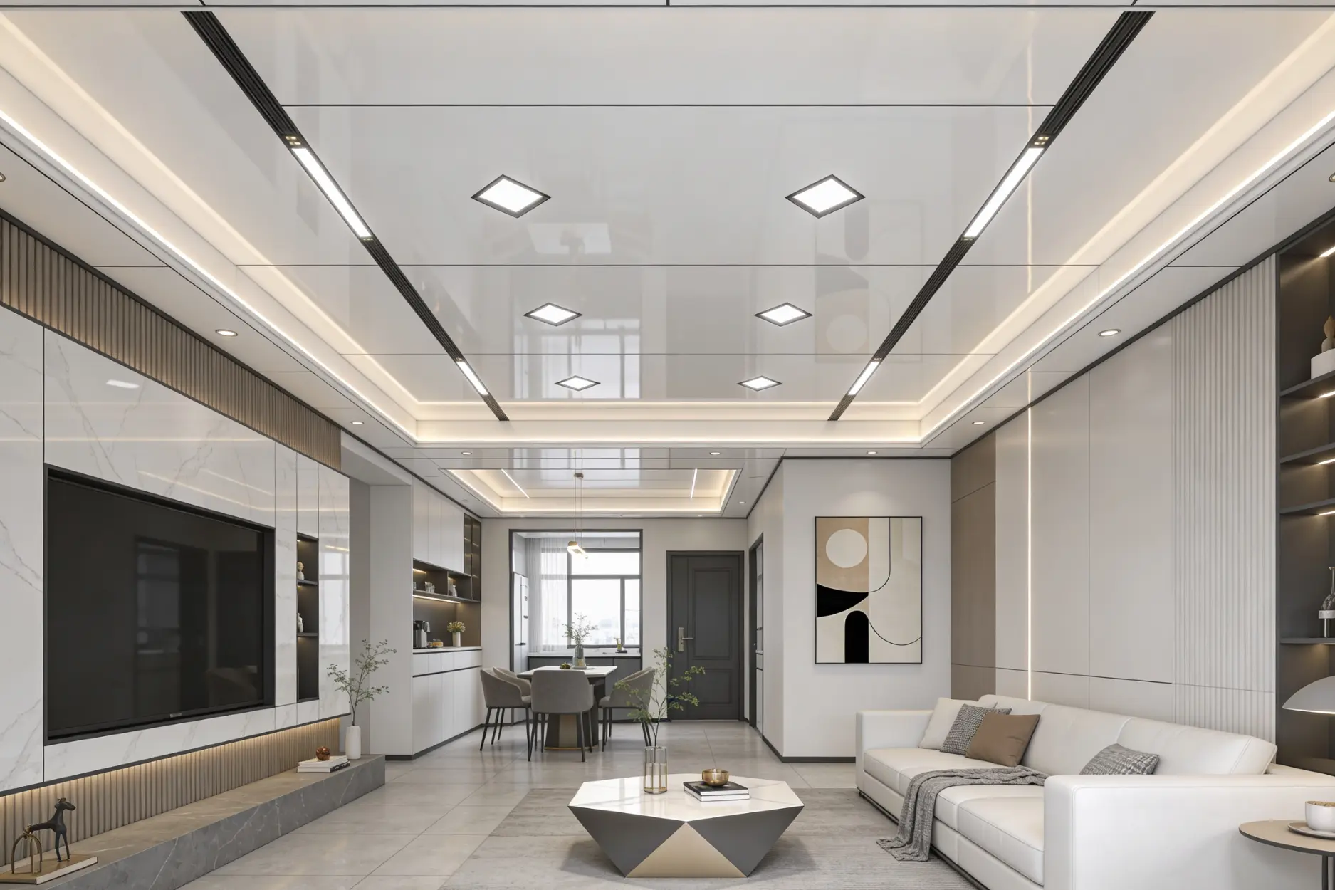 Benefits of PVC ceiling design waterproof durable low maintenance
