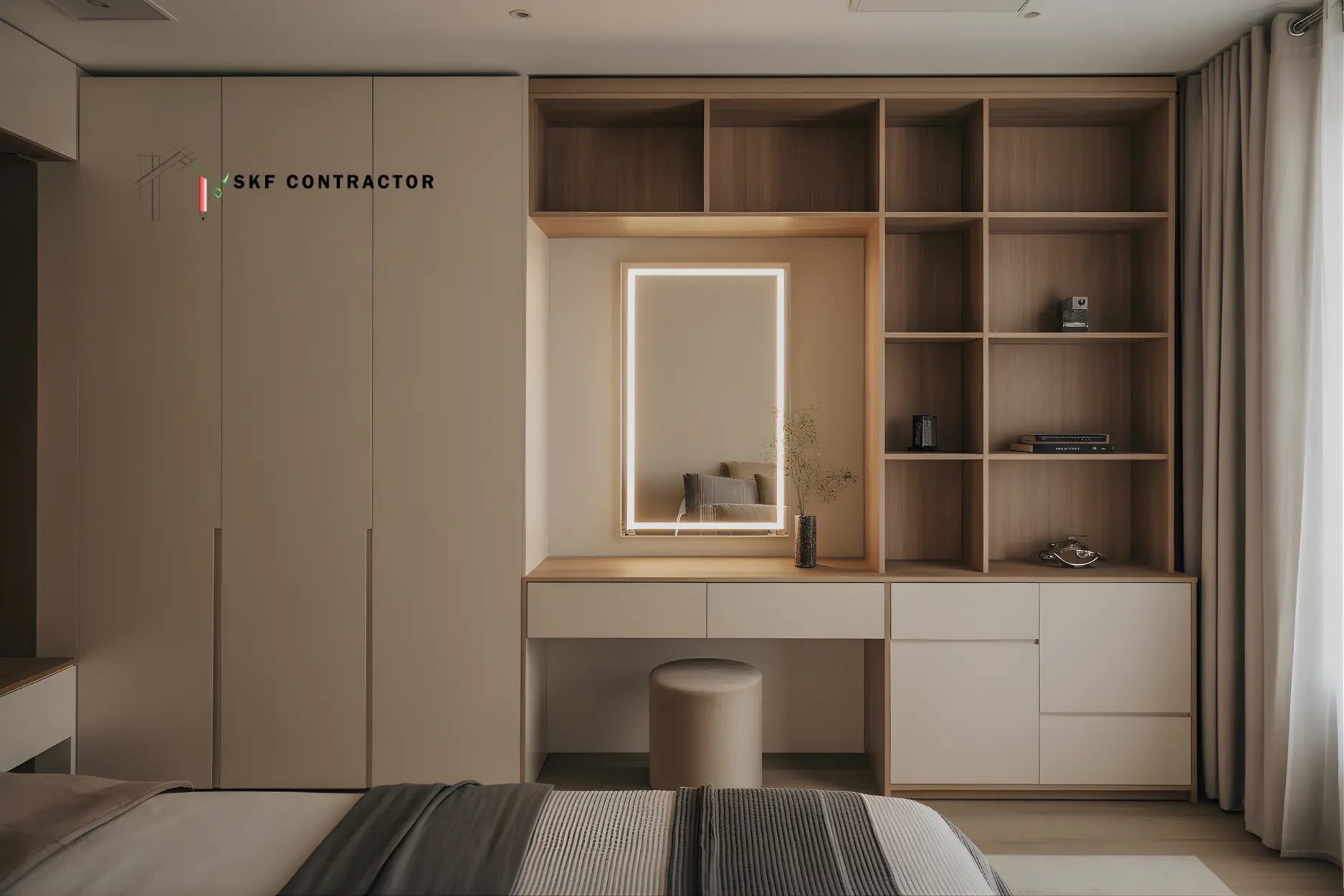 A modular vanity unit creates a space to shoot those GRWM reels