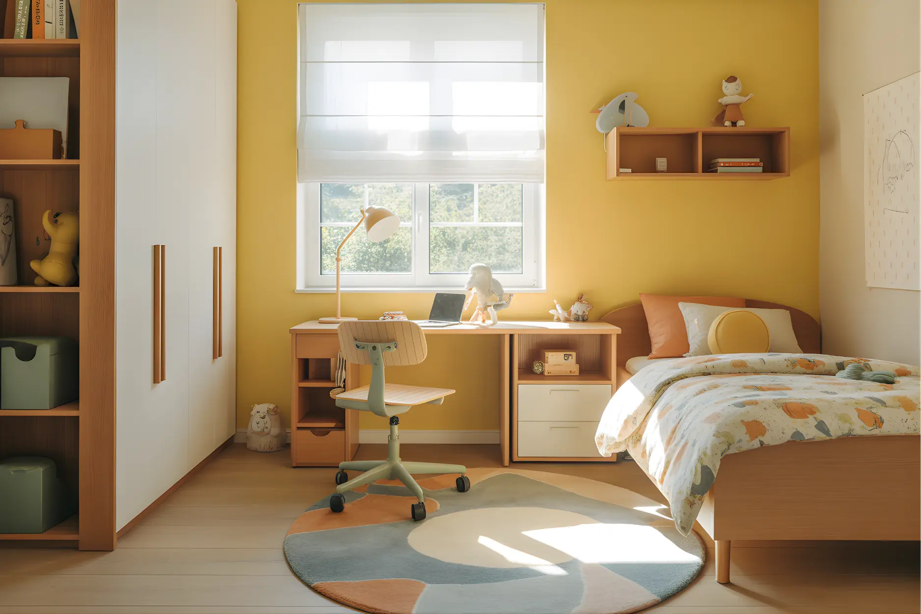 Kids Bedroom in Sunshine Yellow