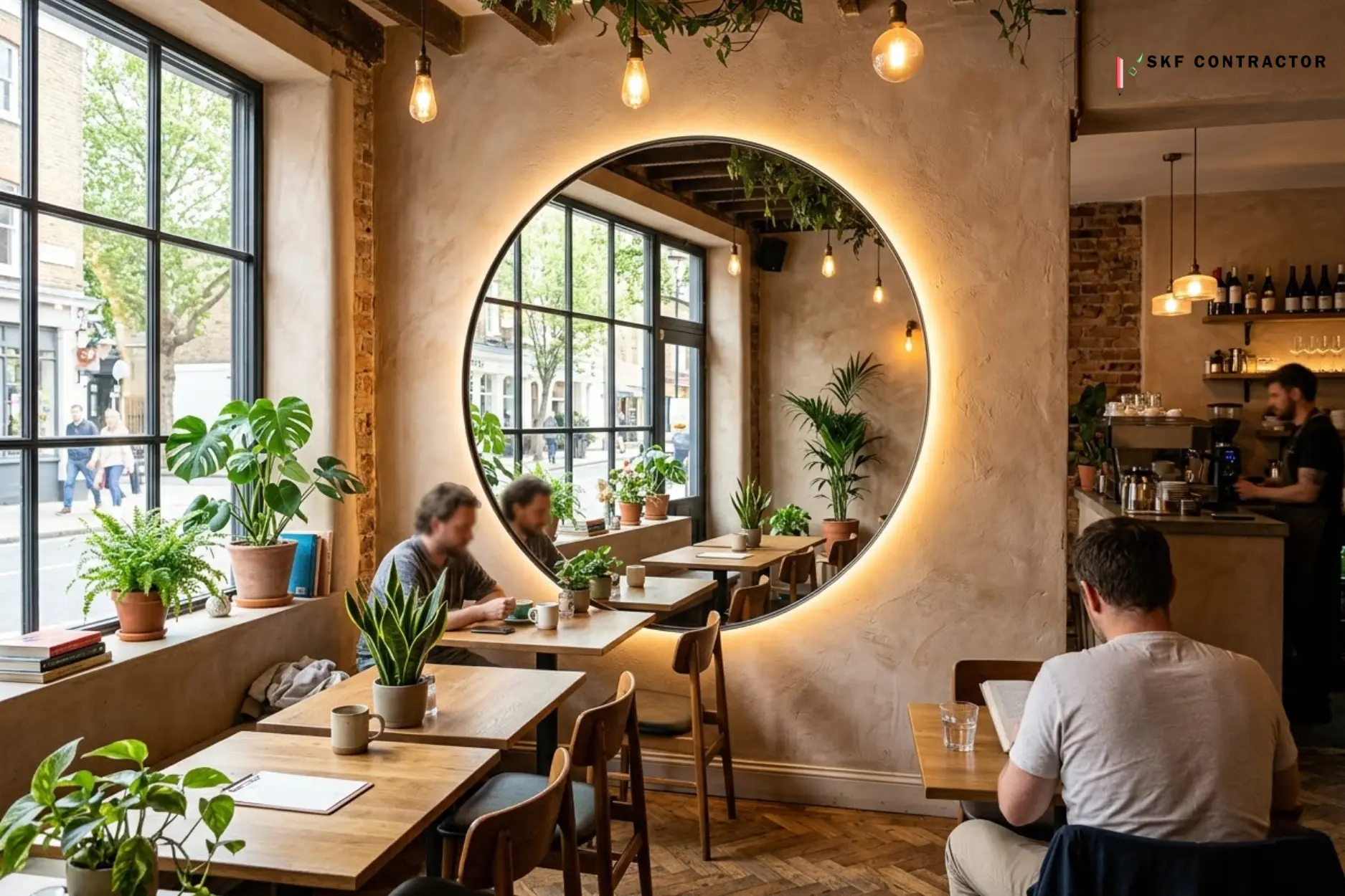 A single large mirror or a mix of small ones can change the whole feel of the space