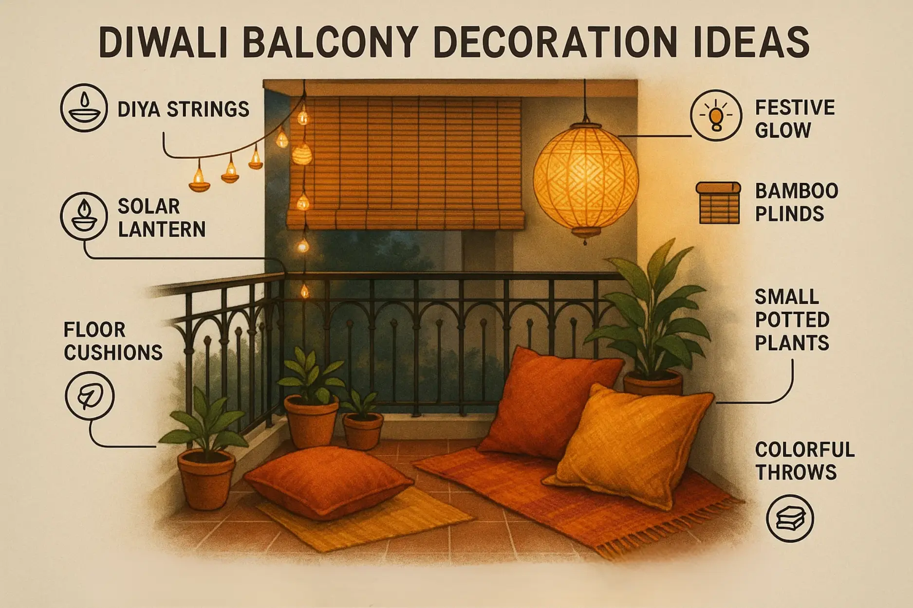 Balcony Decoration Ideas for Diwali