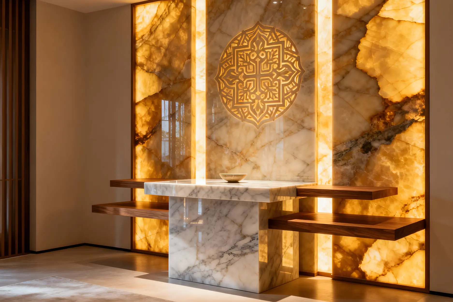backlit onyx temple