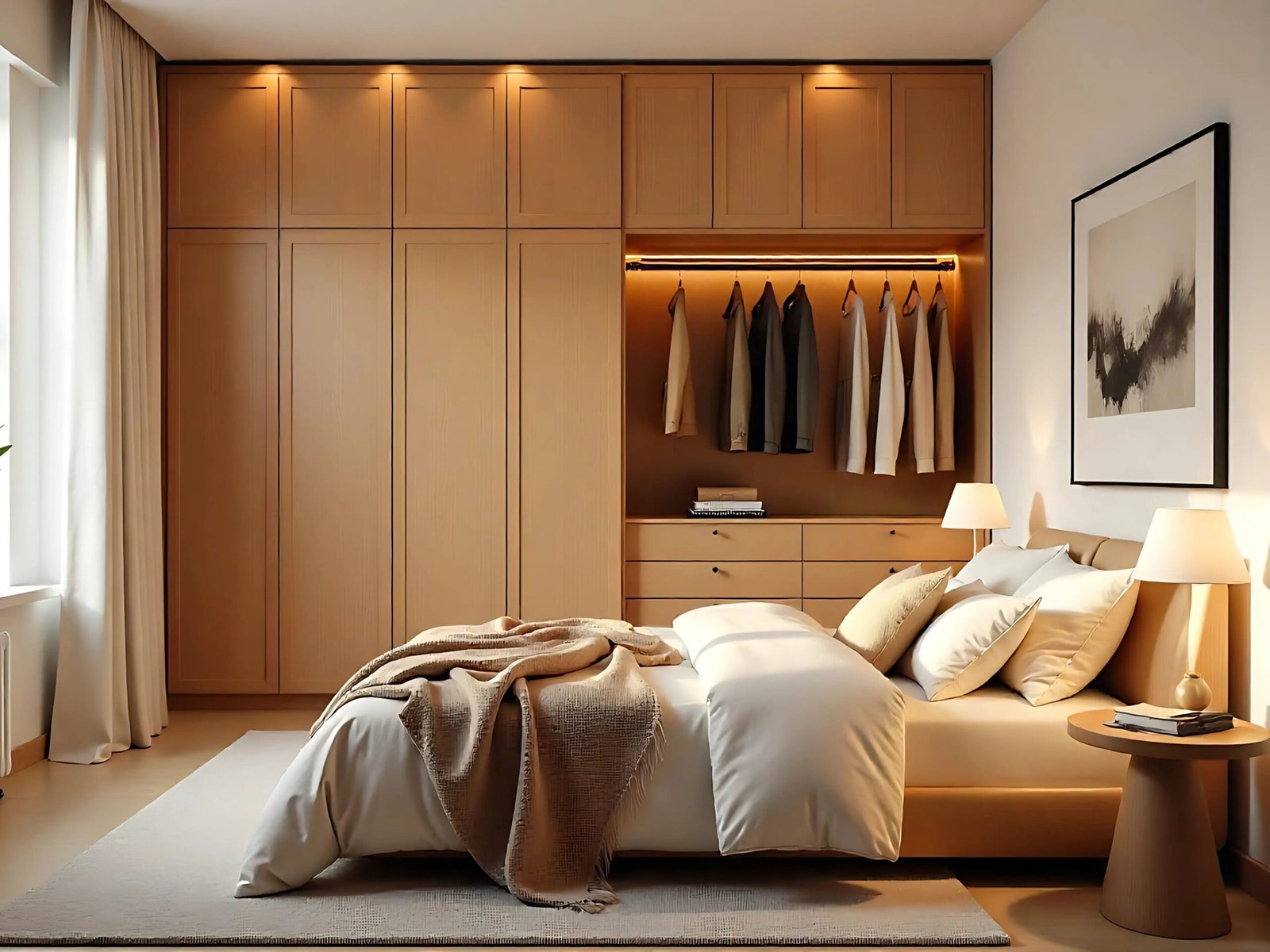 bedroom interior with wardrobe
