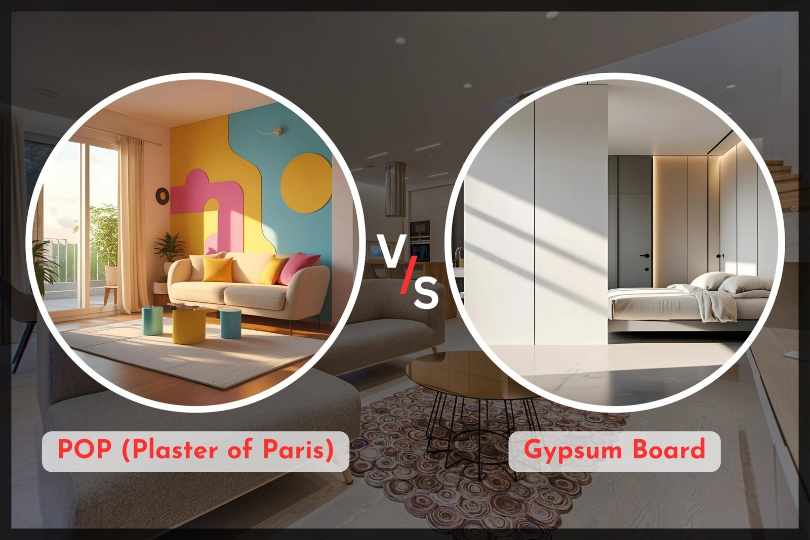 POP (Plaster of Paris) VS Gypsum Board