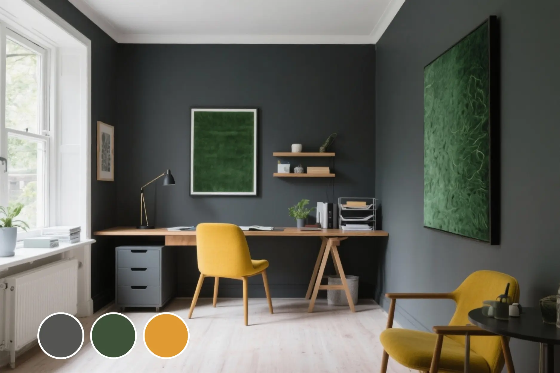Charcoal + Olive + Mustard