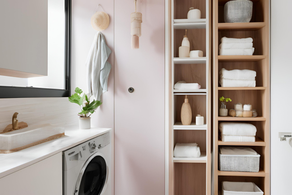 Vertical Storage Bathroom Design