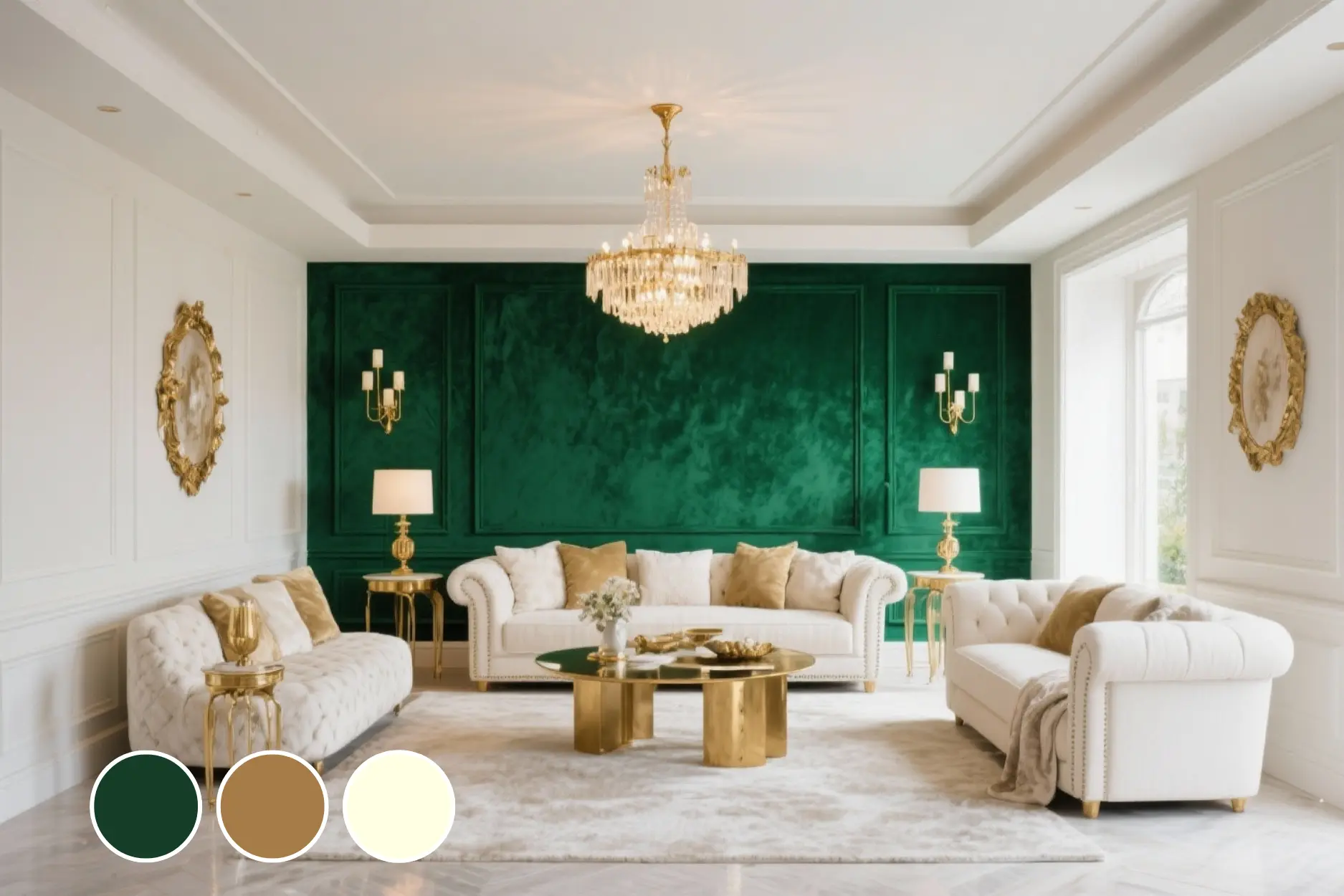 Emerald Green + Gold + Ivory