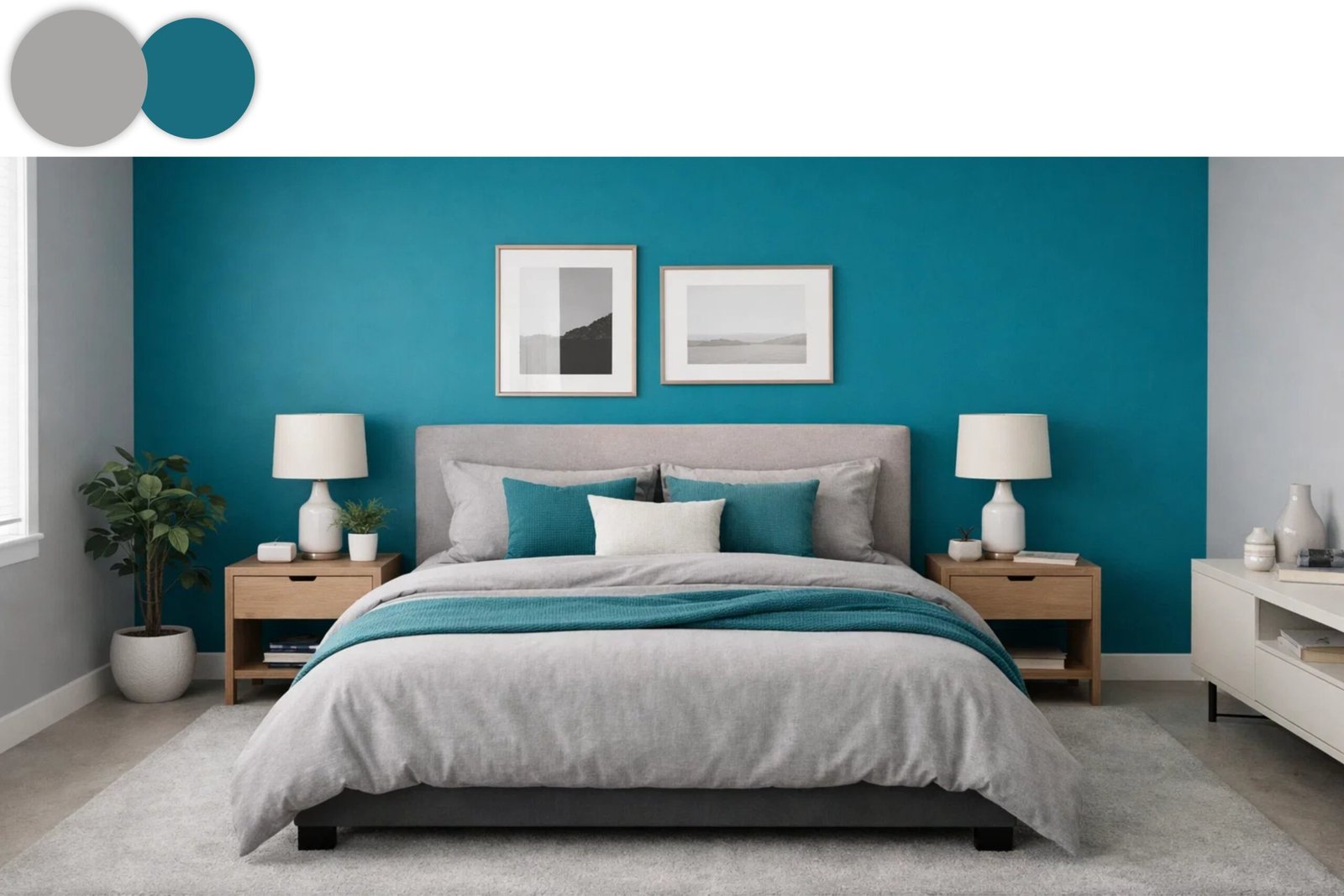 grey and teal