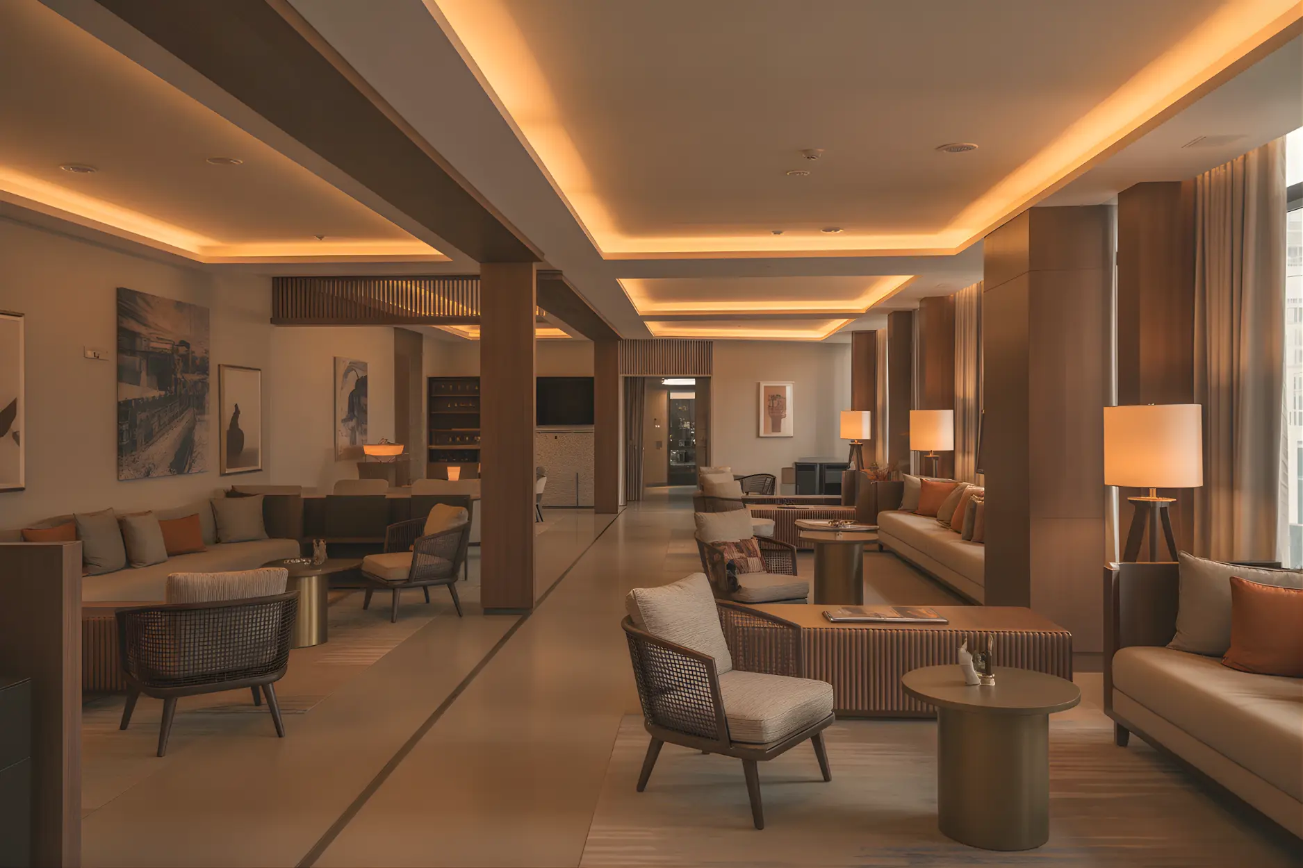 hospitality inspired office interiors
