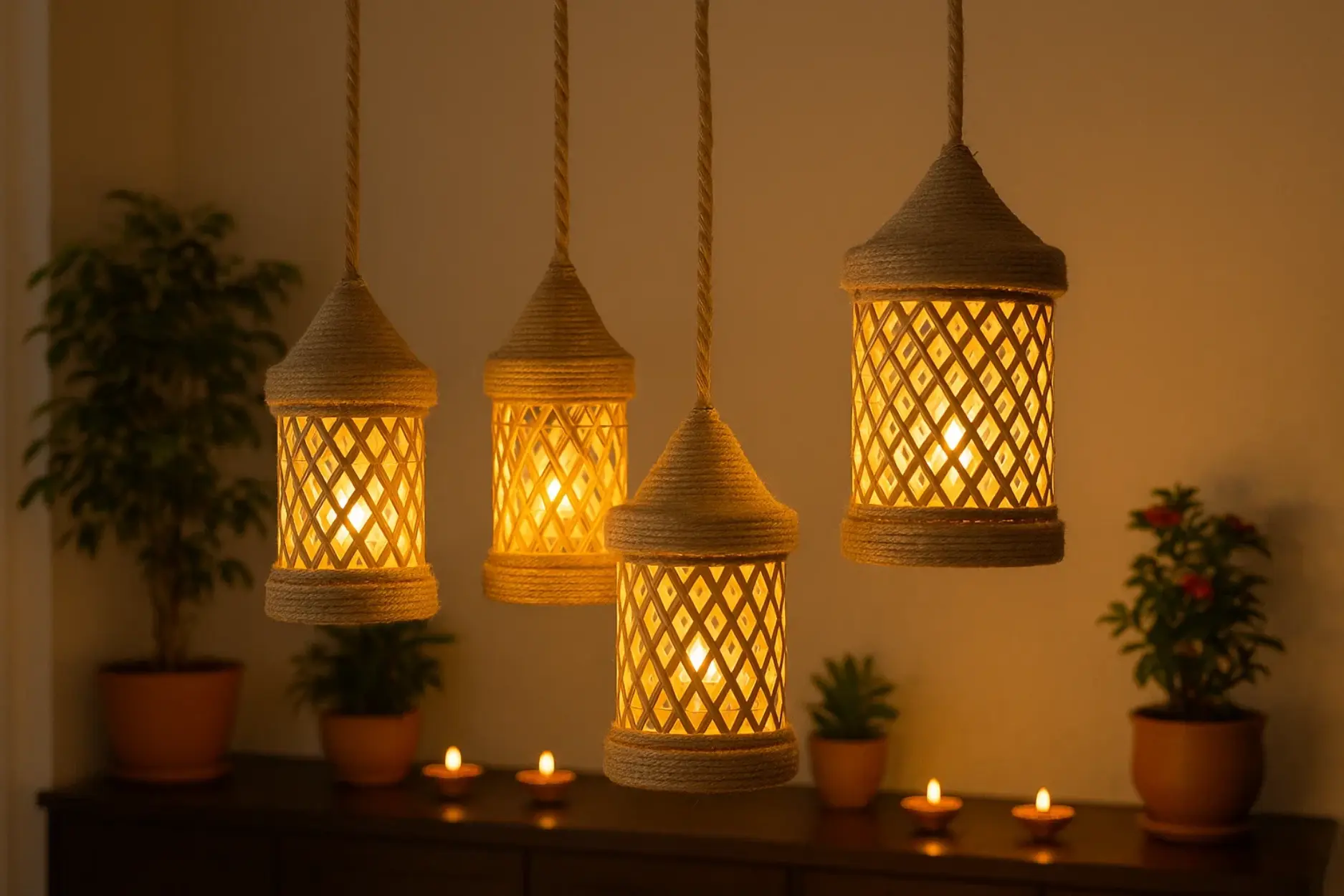 made of bamboo or jute