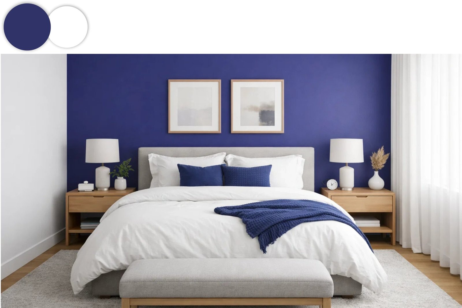 indigo and white