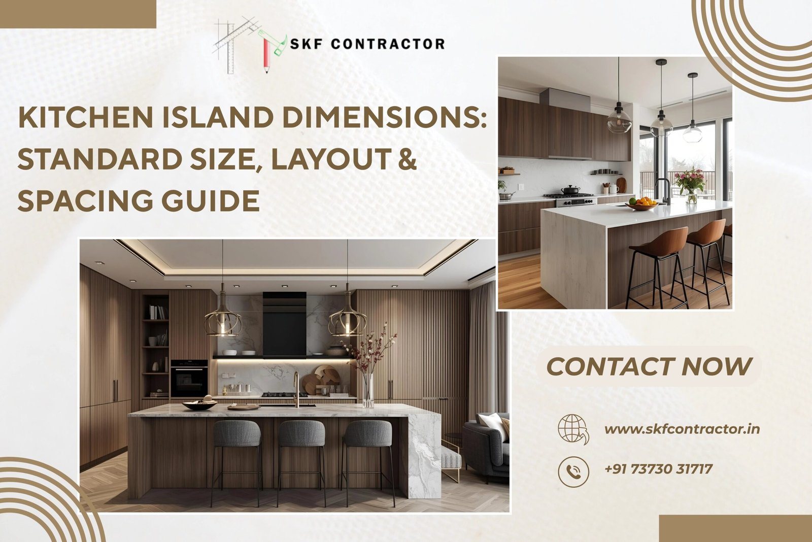 Modern kitchen island dimensions guide featuring layout and spacing tips for home renovation.