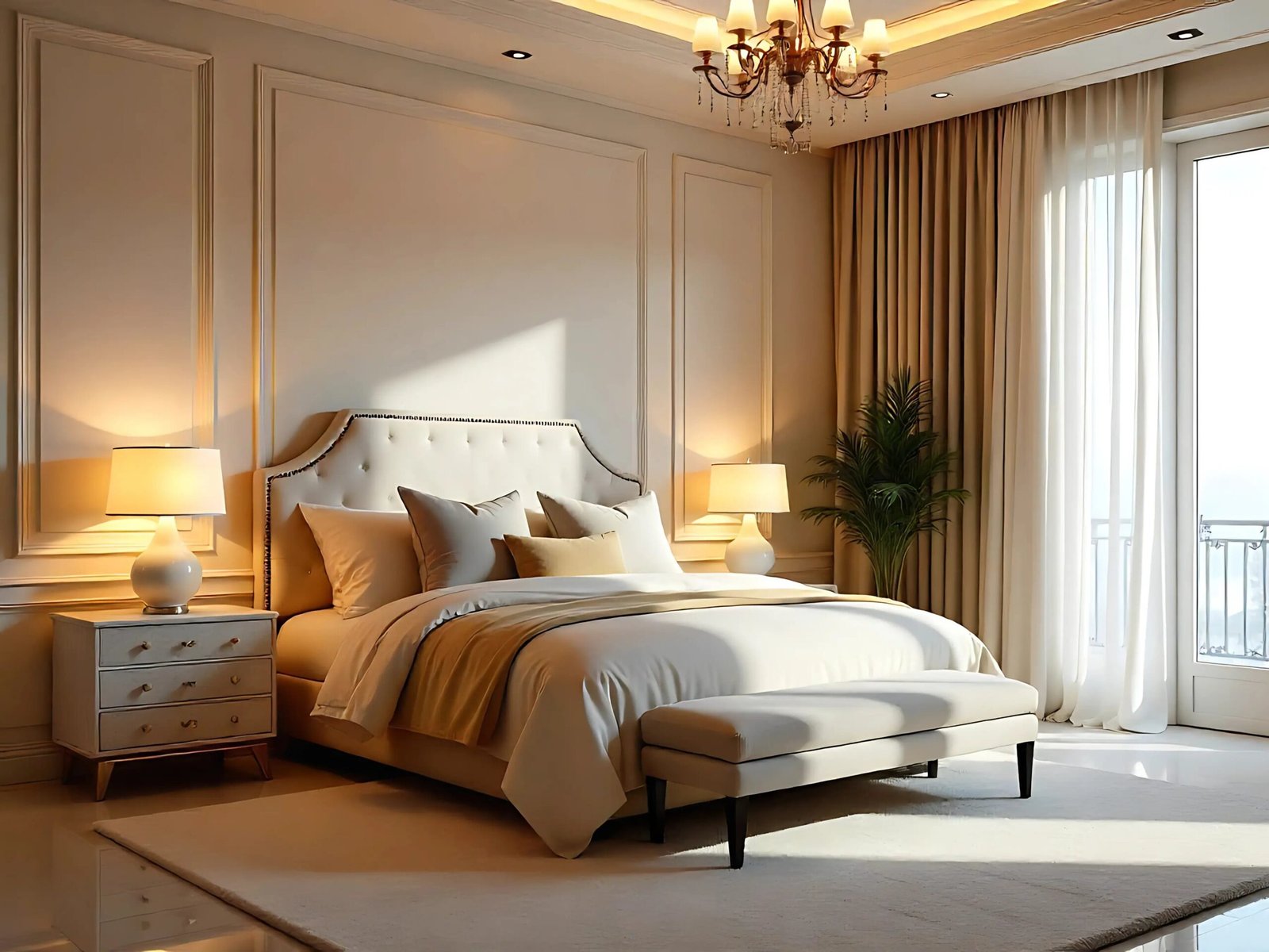 Luxurious bedroom interior design