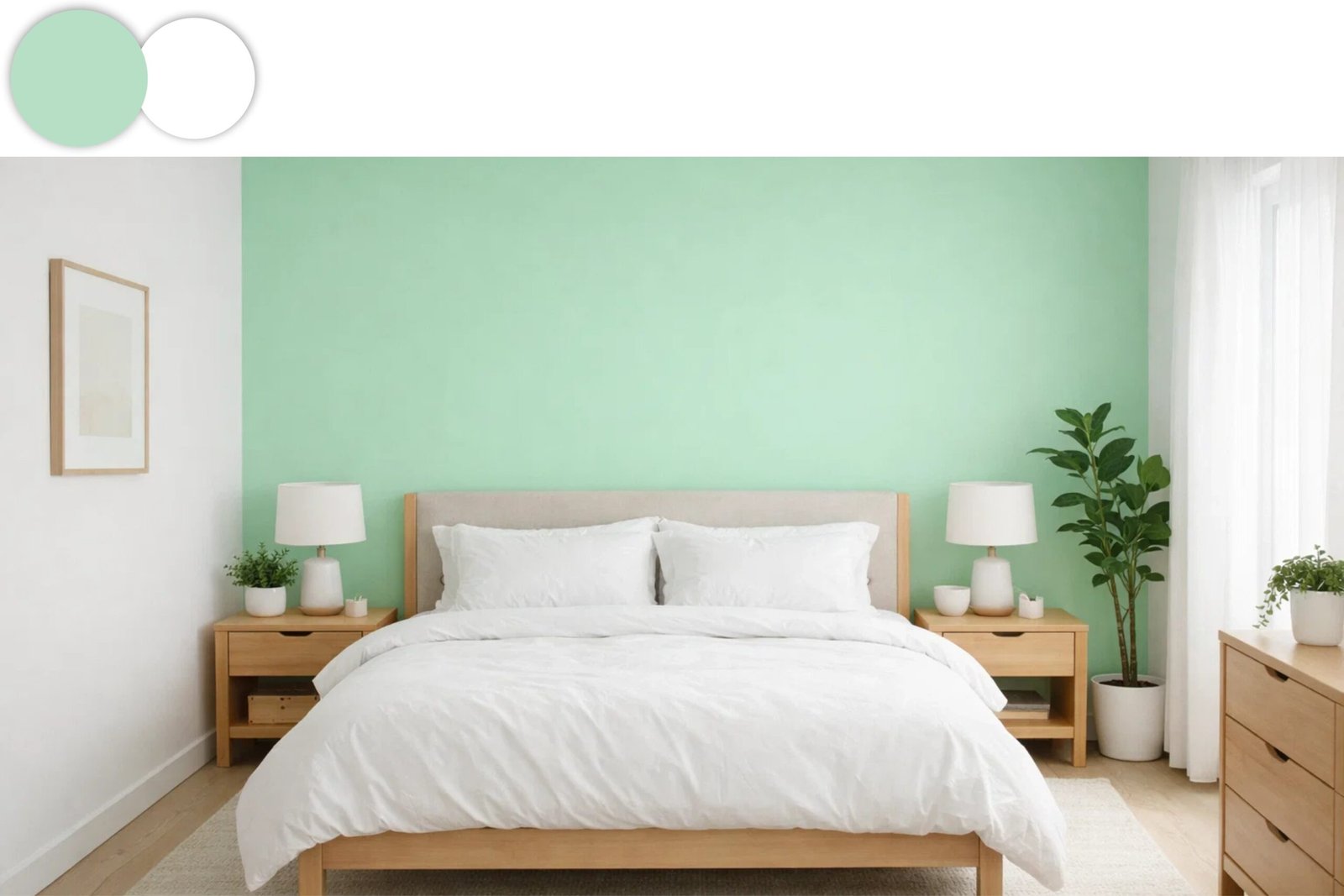 mint green and white