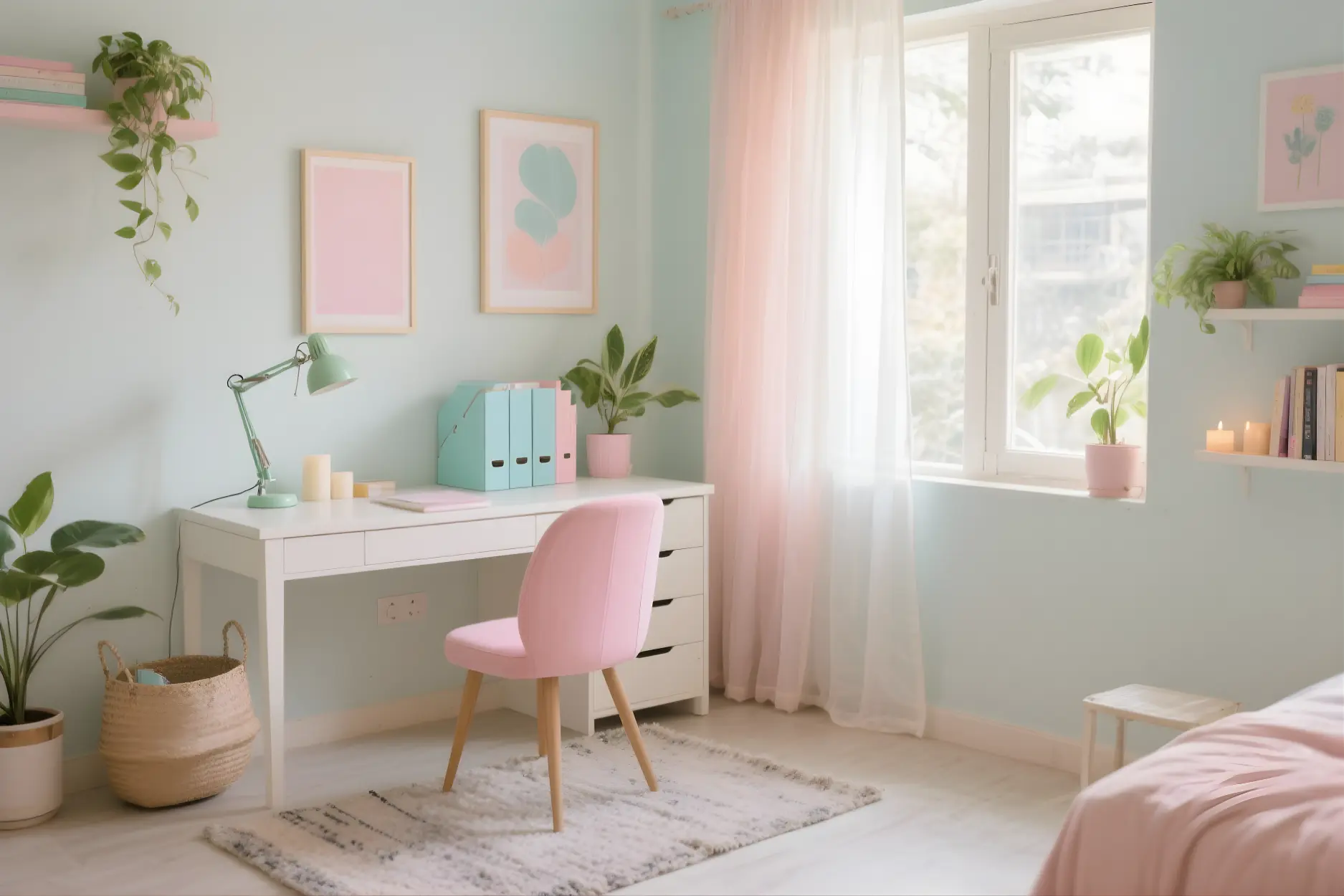 Pastel-Themed Office