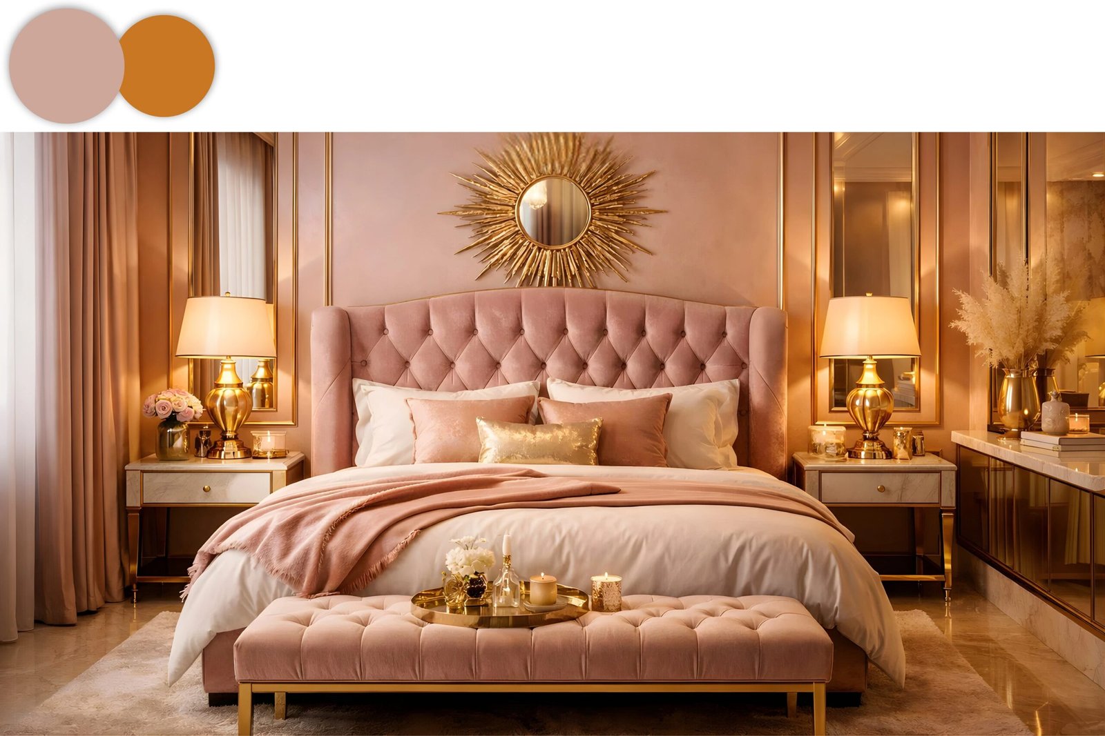 pink and gold