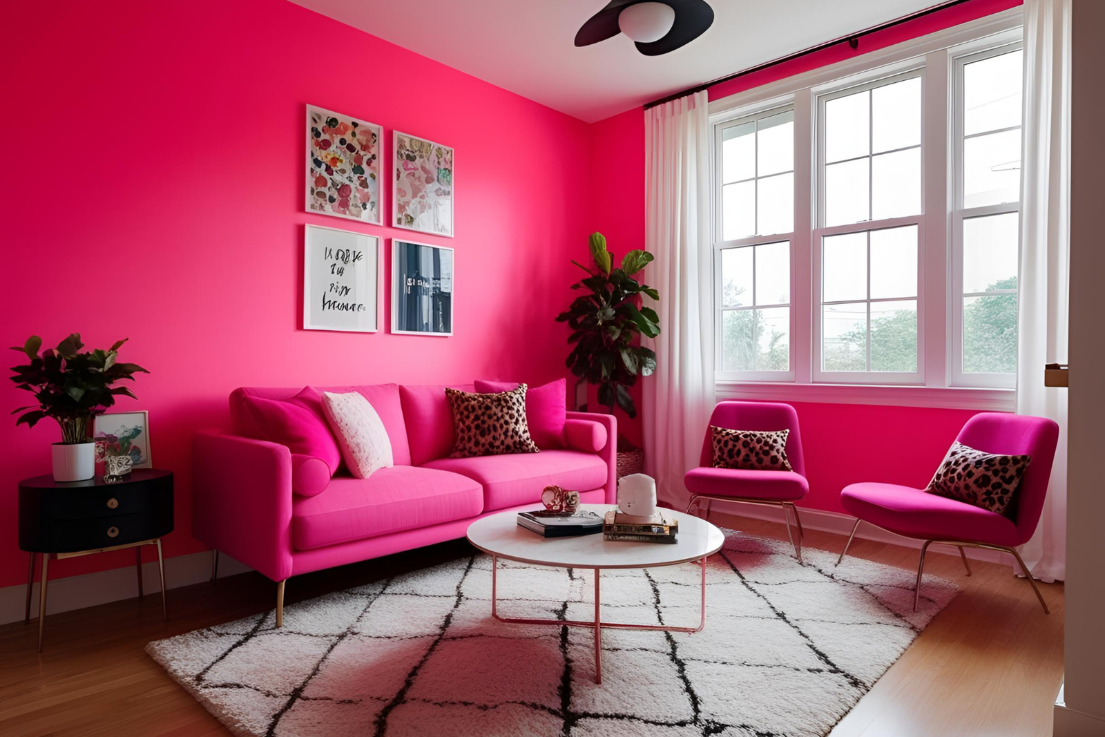 Stunning Neon Pink Wall Paints