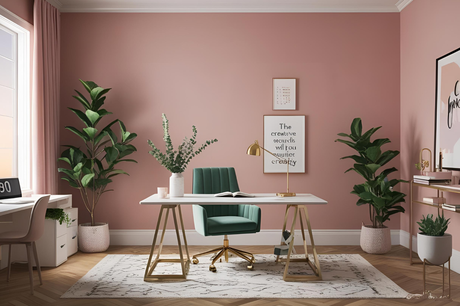 There is nothing more than blush pink on the wall