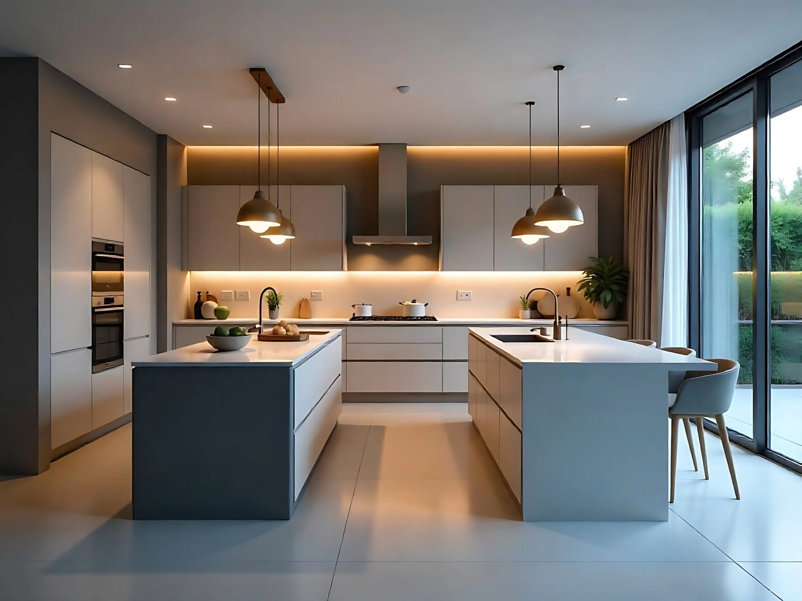 Two-Island Modular Kitchen Design