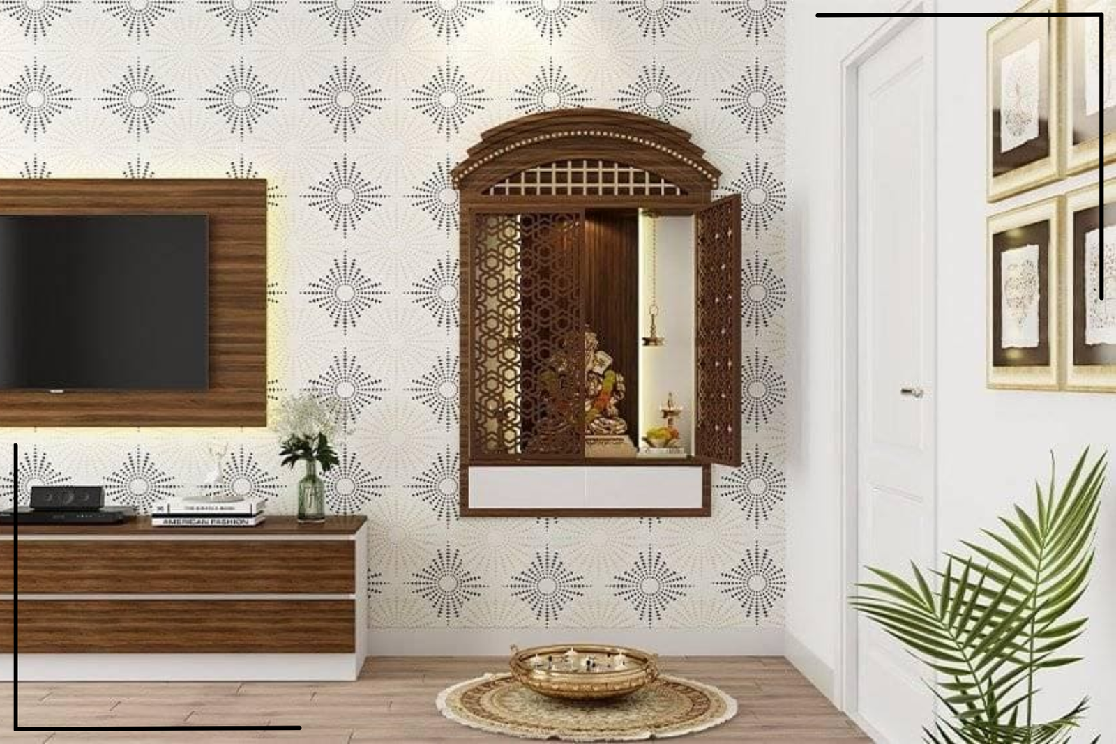 Wall-Mounted Mandir Design