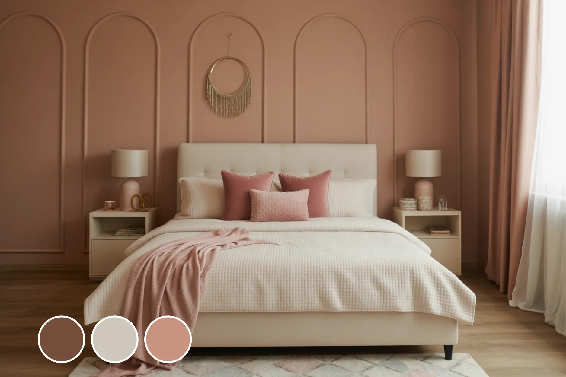 Warm Taupe + Cream + Dusty Rose