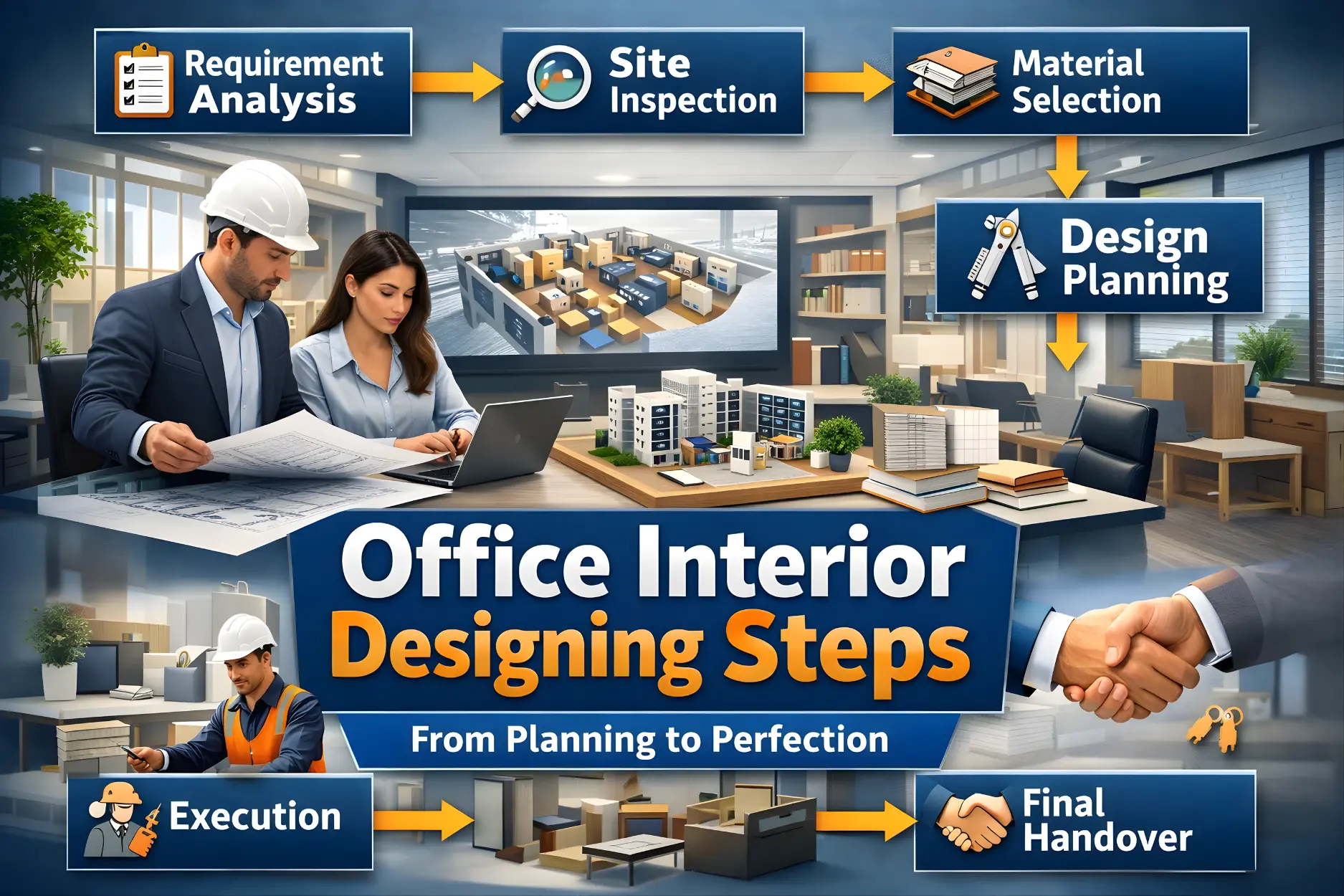 important steps in office interior