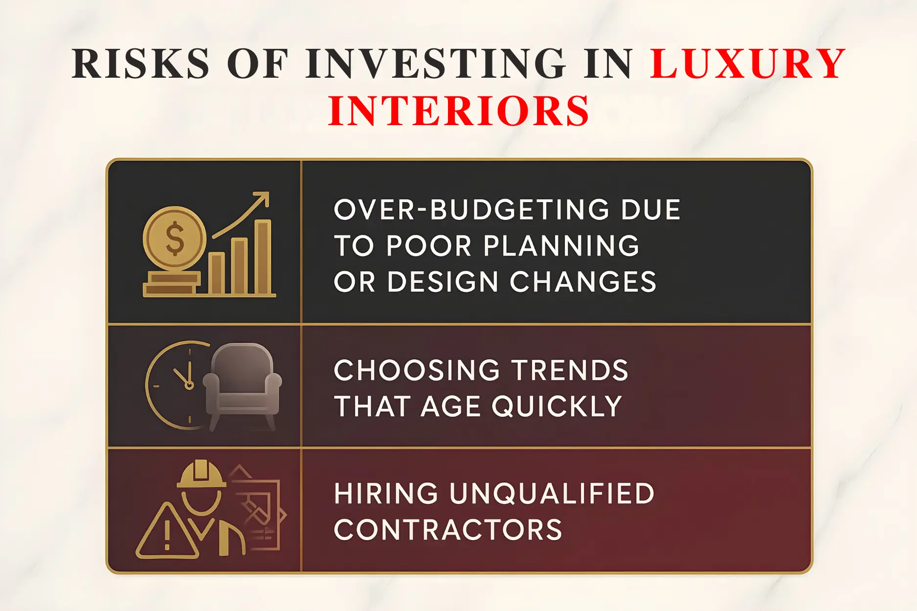 Risks of Investing in Luxury Interiors