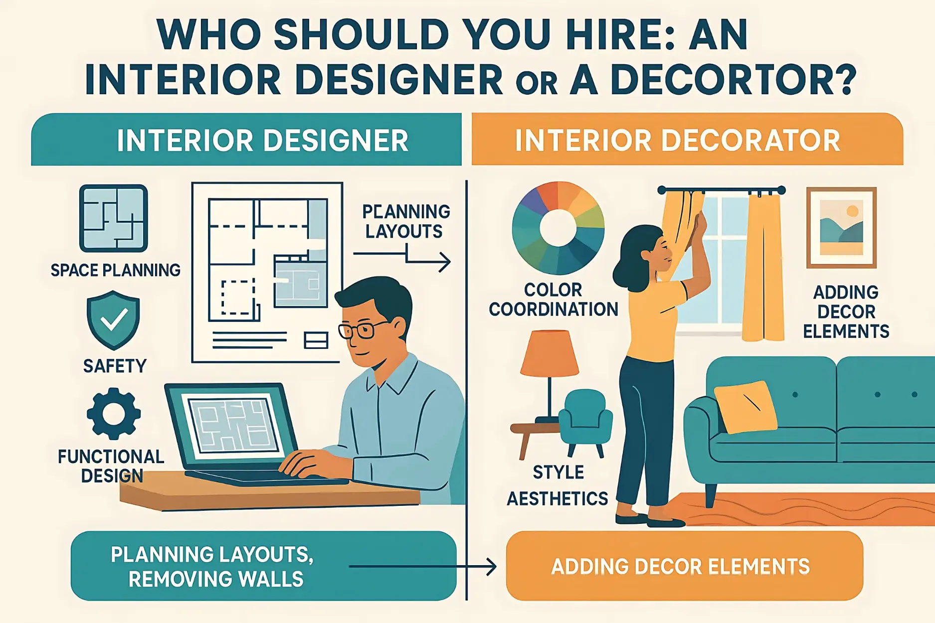 Who Should You Hire: An Interior Designer or a Decorator?